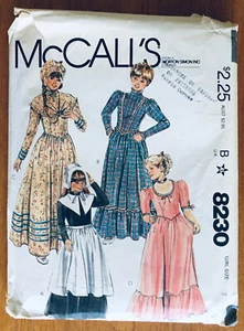 McCalls Kostüm Muster #8230 - Viktorianisch, Prärie, Pilger - Mädchen Größe 7 - Bild 1 von 2