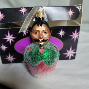 Christopher Radko Petite Pierre Man Head on Strawberry Ornament Vintage 1998 - Picture 1 of 6