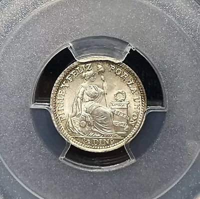 Peru 1916 FG 1/2 Dinero PCGS MS66, Looks Superb Gem See Photos ~ A116 - Image 1 of 4