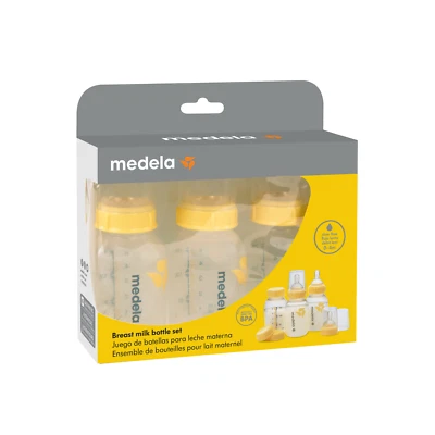 Medela Botella de Leche Materna 150ml con Base de Tetina Cuello Ancho, Pack de 3, Libre de BPA NUEVO Foto 1 de 3