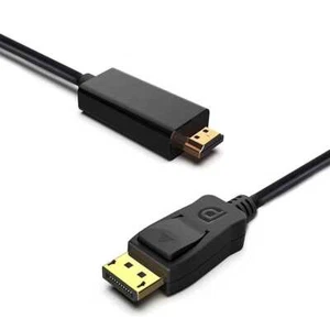 Displayport DP auf HDTV Kabel 1,8m Ultra 4K HD M/M Video Audio C/Schwarz - Bild 1 von 6