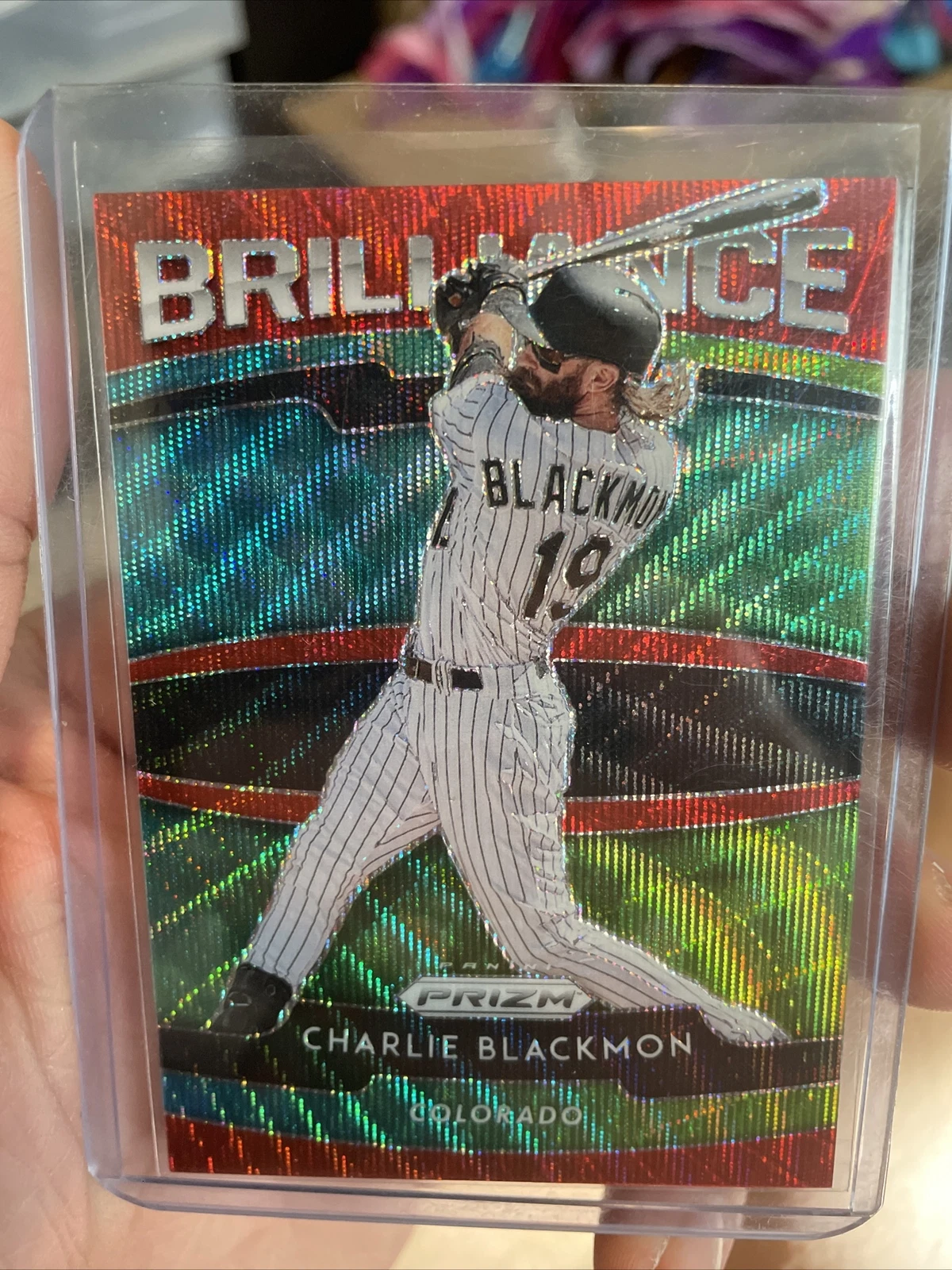 2020 Panini Prizm Brilliance Prizms Red Wave #10 Charlie Blackmon /99 Rockies