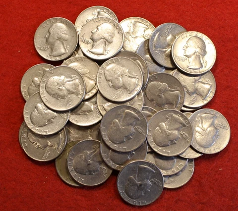1967-P Washington Quarters 40 Coin roll circulated Cover