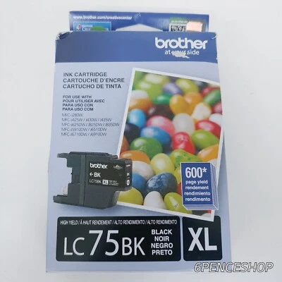 *Imperfect Box Exp. 03/2027* Brother LC75BK XL Black Ink Cartridge - Image 1 of 4