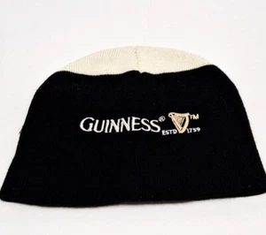 Guinness Beanie Woolen Hat Black with white top, just as it should be OSFA - Picture 1 of 5