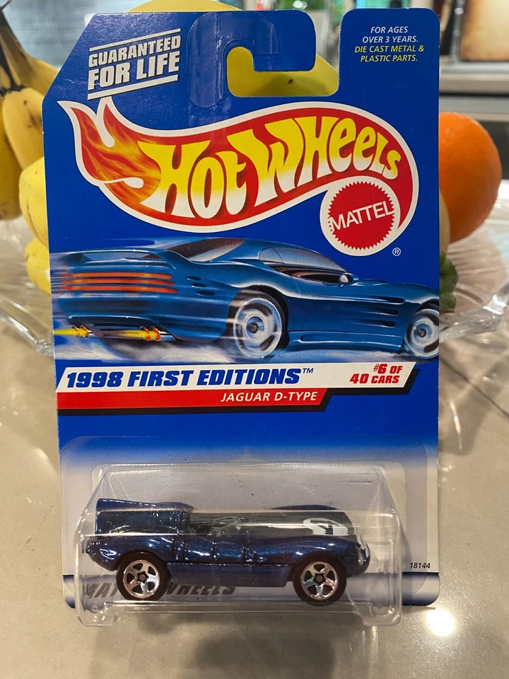 1998 Vintage Hot Wheels #638 First Editions 6/48 JAGUAR D-TYPE Blue w/5 Sp China - Image 1 of 1