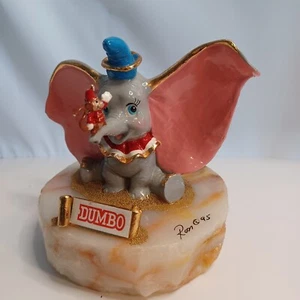 Ron Lee Disney Dumbo Sculpture 2136/2750 Onyx Base Circus Elephant Vintage  - Picture 1 of 12
