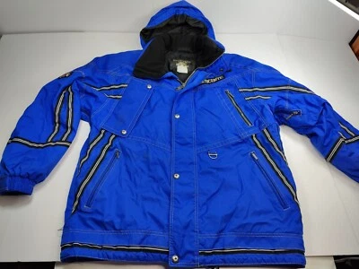 Vintage Descente Ski Snow Jacket 90s Full Zip Men’s L Blue Hooded Rare - Image 1 of 4
