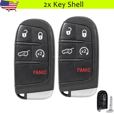 2 Replacement for 2014-2021 Jeep Grand Cherokee Smart Remote Key Fob Shell Case - Image 1 of 4