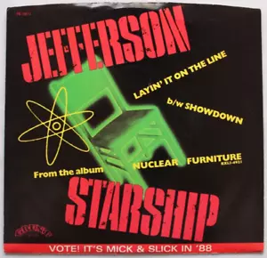 JEFFERSON STARSHIP LAYIN IT ON THE LINE 45 7" VINYL & PICTURE SLEEVE EX - Picture 1 of 2