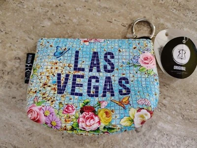 NWT Robin Ruth Las Vegas Trapezoid Coin Purse Floral Mosaic Teal PVC - Image 1 of 4
