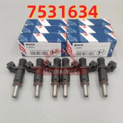 6X Inyectores de combustible originales 7531634 BOSCH para BMW 3,0 L X3 X5 Z4 328i 328xi 528i Foto 1 de 4