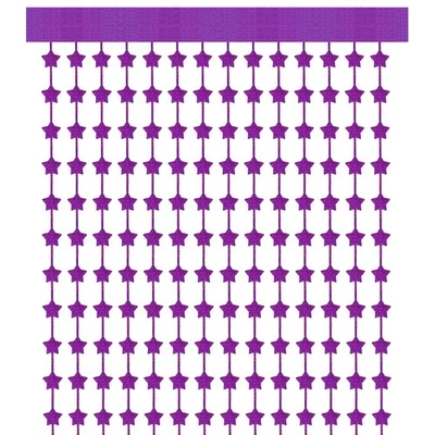 Paquete de 2 telones de fondo de fiesta para decoración, cortina de flecos de lámina con transmisor de estrellas, láser rosa rojo Foto 1 de 4