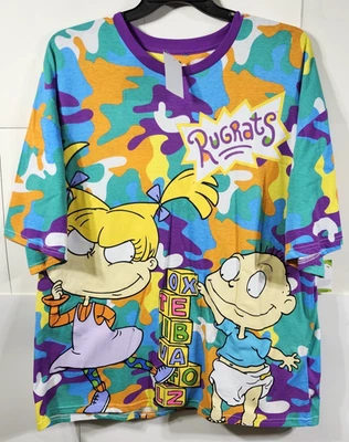 Camiseta Nickelodeon Rugrats Talla 3X Doble Cara Manga Corta Dibujos Animados NUEVA Foto 1 de 4