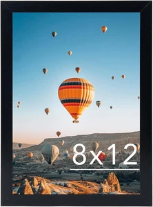 JCJMY 8x12 Picture Frame Black for Wall Hanging or Tabletop, Wall Mounting Ho.. - Picture 1 of 11