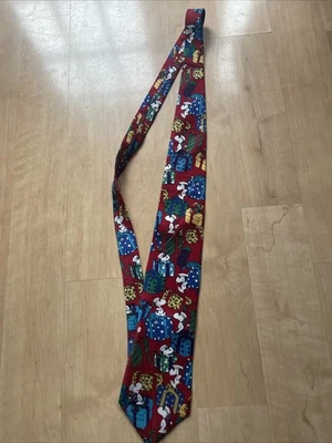 SNOOPY ~ AMENDOIM ~ GRAVATA MASCULINA DE NATAL ~ PRESENTES ~ 56" - Imagem 1 de 3