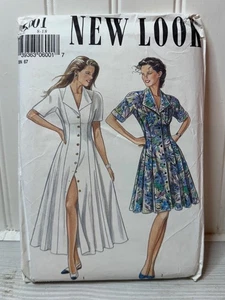 1980's New Look Misses' Dress Pattern 6001 Size  8-18 UNCUT - Picture 1 of 3