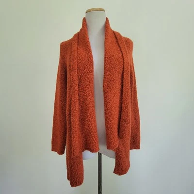 Кардиган свитер Sunny Leigh женщин большой оранжевый открытый передний длинным рукавом мягкий  - Изображение 1 из 4