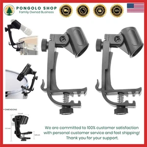 Clip Microfono Regolabile per Cerchio Batteria - Morsetto per Montaggio Microfono Confezione da 2 - Foto 1 di 10