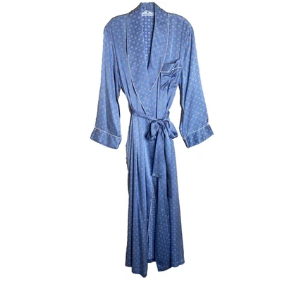 bata saks quinta avenida talla m/l estampado azul bolsillos manga larga Foto 1 de 4