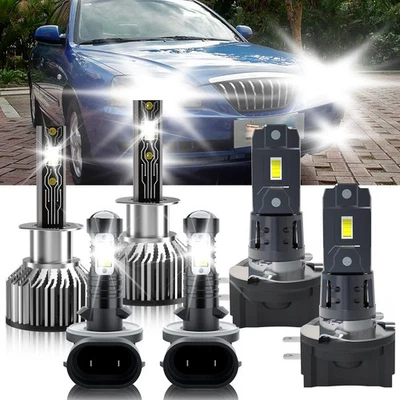 For Hyundai Elantra 2007-2012 Front LED Headlight + Fog Light Bulb Super Bright - Image 1 of 4