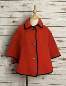 Vintage Carroll Reed rotes Wollcape mit Knopfleiste Größe One Size - Bild 1 von 8