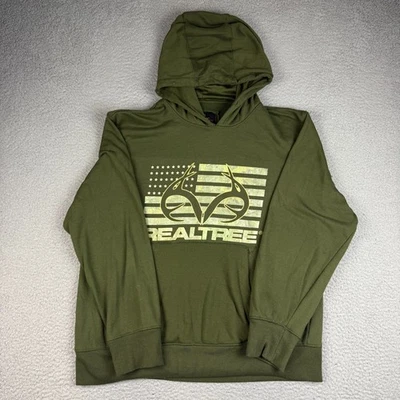 Sudadera con Capucha Realtree Para Hombre Grande Verde Polar Pullover Sudadera con Capucha Bandera Jersey Foto 1 de 4