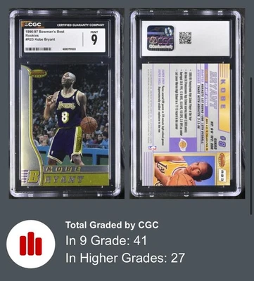 1996-97 Bowman's Best - Rookies Kobe Bryant #R23 (RC) Lakers HOF CGC 9 MINT - Image 1 of 3