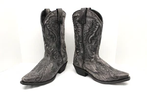 Stivali da cowboy western in pelle Laredo da uomo taglia 9 grigi punta aperta 68407 - Foto 1 di 19