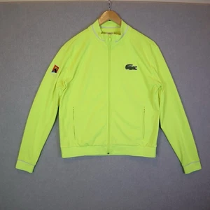 Lacoste Sport Australian Open Jacket Neon Yellow Zip Up Tennis Track Top Mens 44 - Picture 1 of 12