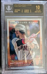 2015 Topps Chrome Update Us272 Matt Duffy RC BGS 10 etichetta nera POP 2 - Foto 1 di 5