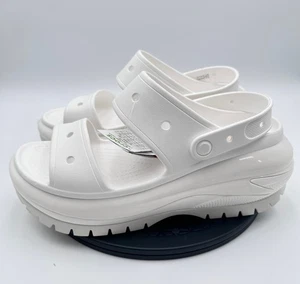 Crocs Mega Crush Platform Sandals Wedge Size 12M White NEW - Picture 1 of 8