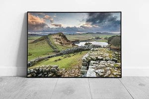 Hadrian's Wall Landscape: Framed Black and White Print of Cawfield Quarry, - Picture 1 of 10