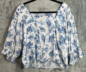 Cupcakes & Cashmere Top Damen L Blumen Ballonärmel Milkmaid Couquette Landhaus - Bild 1 von 10