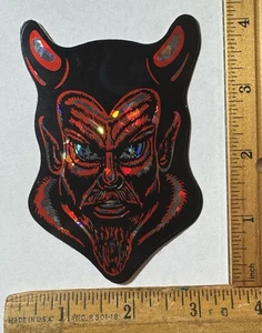 Máquina expendedora prismática calcomanía prismática Red Devil vintage de los años 80 con prisma de barba - Imagen 1 de 1