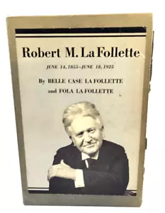 Robert M La Follette By Belle La Follette Hardcover 1953 W/ Slipcase First Print - Picture 1 of 16