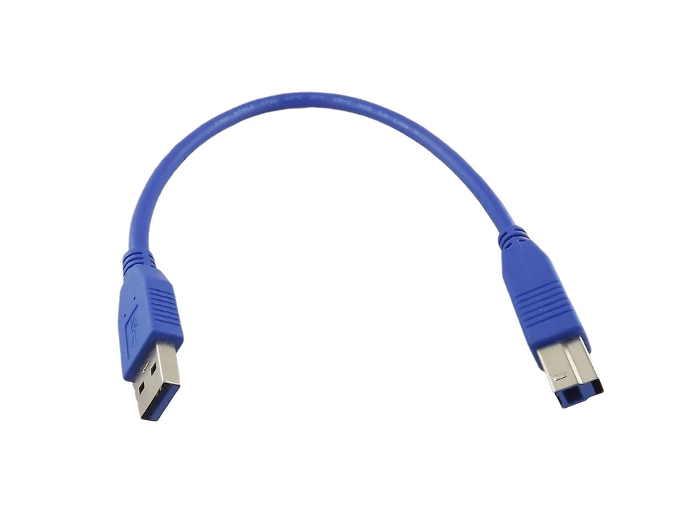 30cm/1ft USB 3.0 Type A Male Plug To B Male Printer Scanner Data Wire Cord Cable - Image 1 of 1