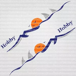 Aufkleber für Hobby 2 Stücke 80cm XL Berg Camper sticker RV Caravan Wohnwagen - Bild 1 von 7
