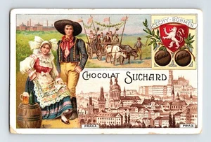 Victorian Trade Card Chocolat Velma Suchard 1890s Prague Czech Republic Beer - Bild 1 von 2