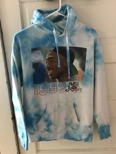 Tupac Shakur 1993 Poetic Justice Light Blue Tie-Dye Men's Hoodie 2pac Small - Picture 1 of 1