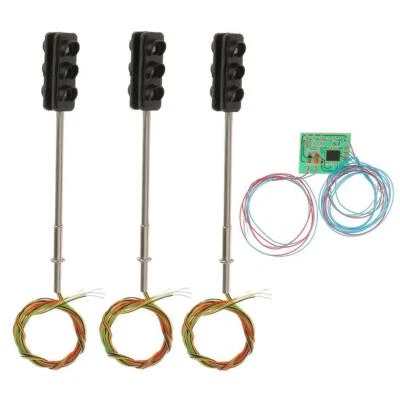 3pcs  LIGHT HO OO  Railroad Pedestrian Crossing Led Signal 6CM - Image 1 of 4