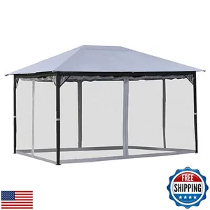 Hisecome 10' x 12' Gazebo Universal Replacement Mosquito Netting,Grey Outdoor - Picture 1 of 5
