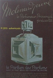 PUBLICITE MOLINARD JEUNE PARFUMEUR GRASSE FLACON CRISTAL DE 1928 FRENCH AD PUB - Picture 1 of 1