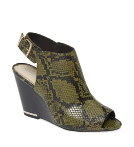 NWT Kenneth Cole Merrick Snake Print Wedge Heel Sandals Sz 7.5 - Picture 1 of 9
