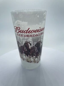 Budweiser Clydesdales & Wagon Glass Winter Scene - Picture 1 of 4