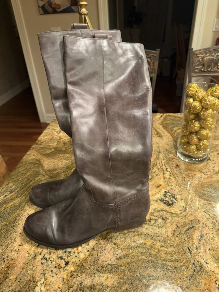 Gorgeous MaxStudio Knee High Flat Boot, Black Nappa, Size 10 $329 new - Image 1 of 4