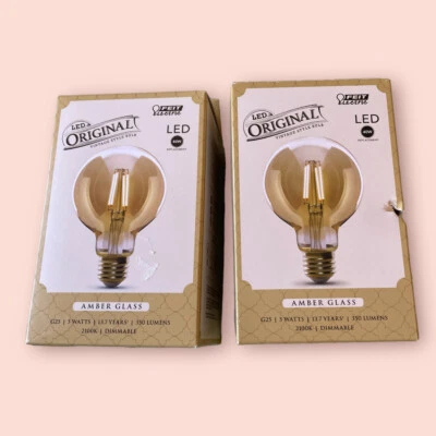 Feit Original Lot Of 2 Vintage Style Amber Bulbs 40W LED - Image 1 of 4