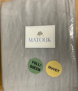 MATOUK~Porto~Lino Lavado a Piedra~QUEEN/completo~Funda Nórdica~Gris con Detalle Gris~NUEVO CON ETIQUETAS~ - Imagen 1 de 6