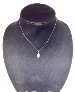 Collar solitario de perlas vintage de oro blanco de 14kt 16" - Imagen 1 de 6