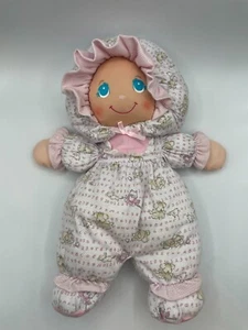 Little Darlins Doll Baby Girl Plush 1994 18" Embroidered Eyes Pink Alphabet - Picture 1 of 10